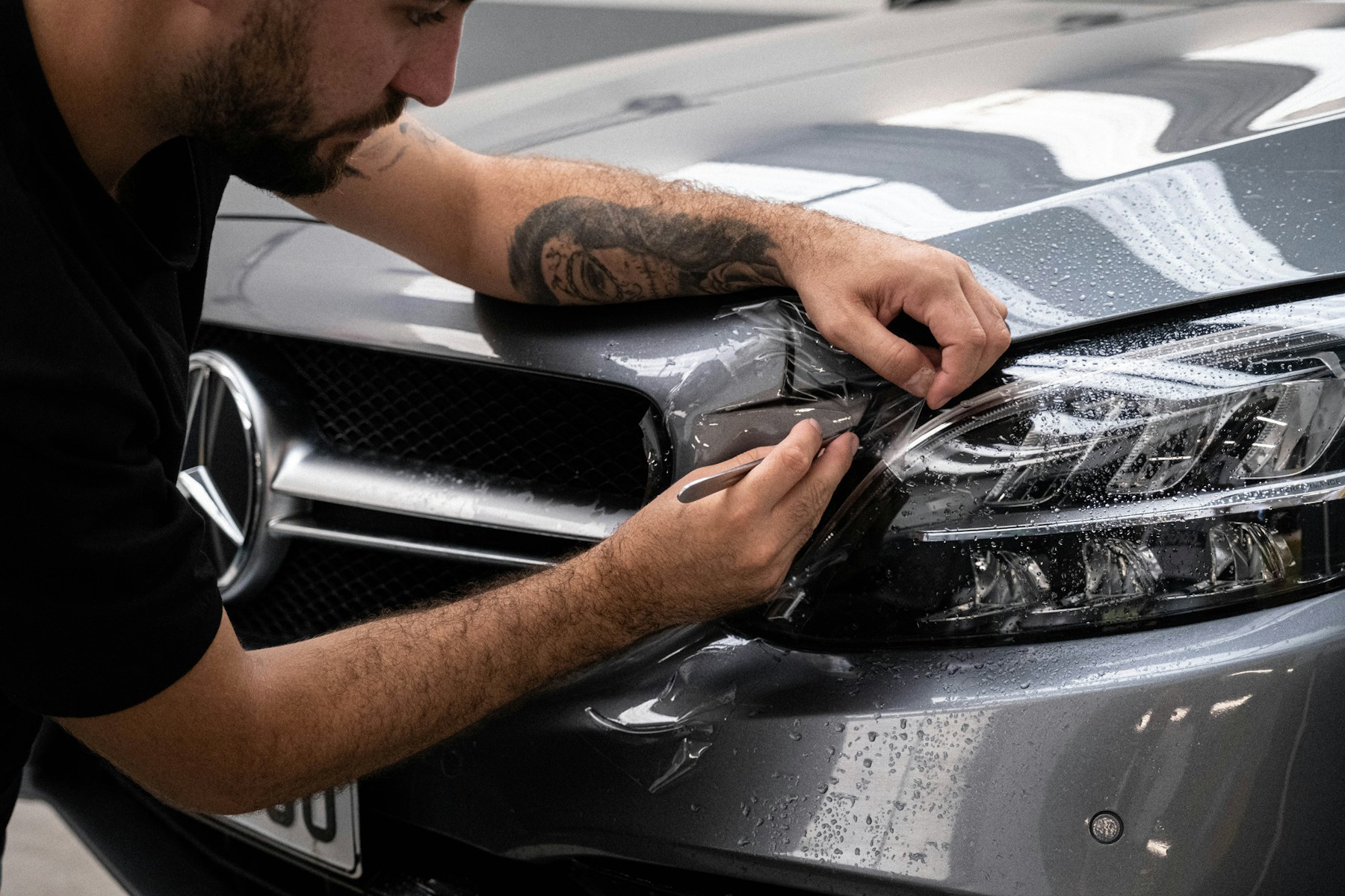 Representative image of a freshly detailed vehicle exterior and wheel